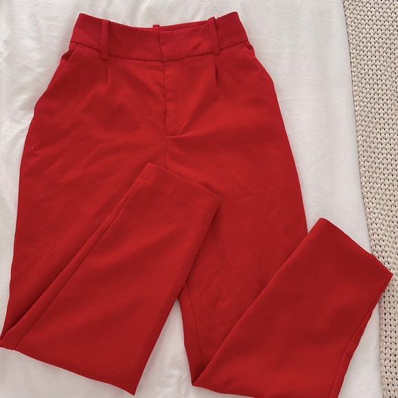 Zara Pants - Zara High Waist Red Trousers ❤️